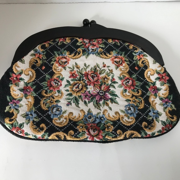 Danielle of Canada Handbags - Japan Tapestry & Bakelite Frame Clutch Handbag Danielle of Canada Handbags - Japan Tapestry & Bakelite Frame Clutch Handbag